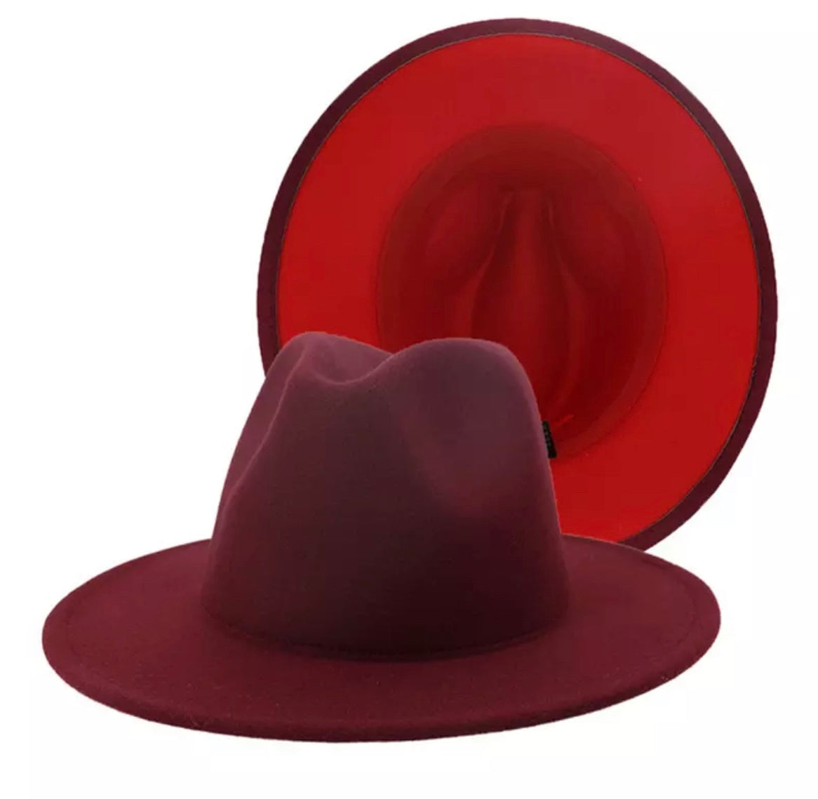 Burgundy Red Bottom Fedora