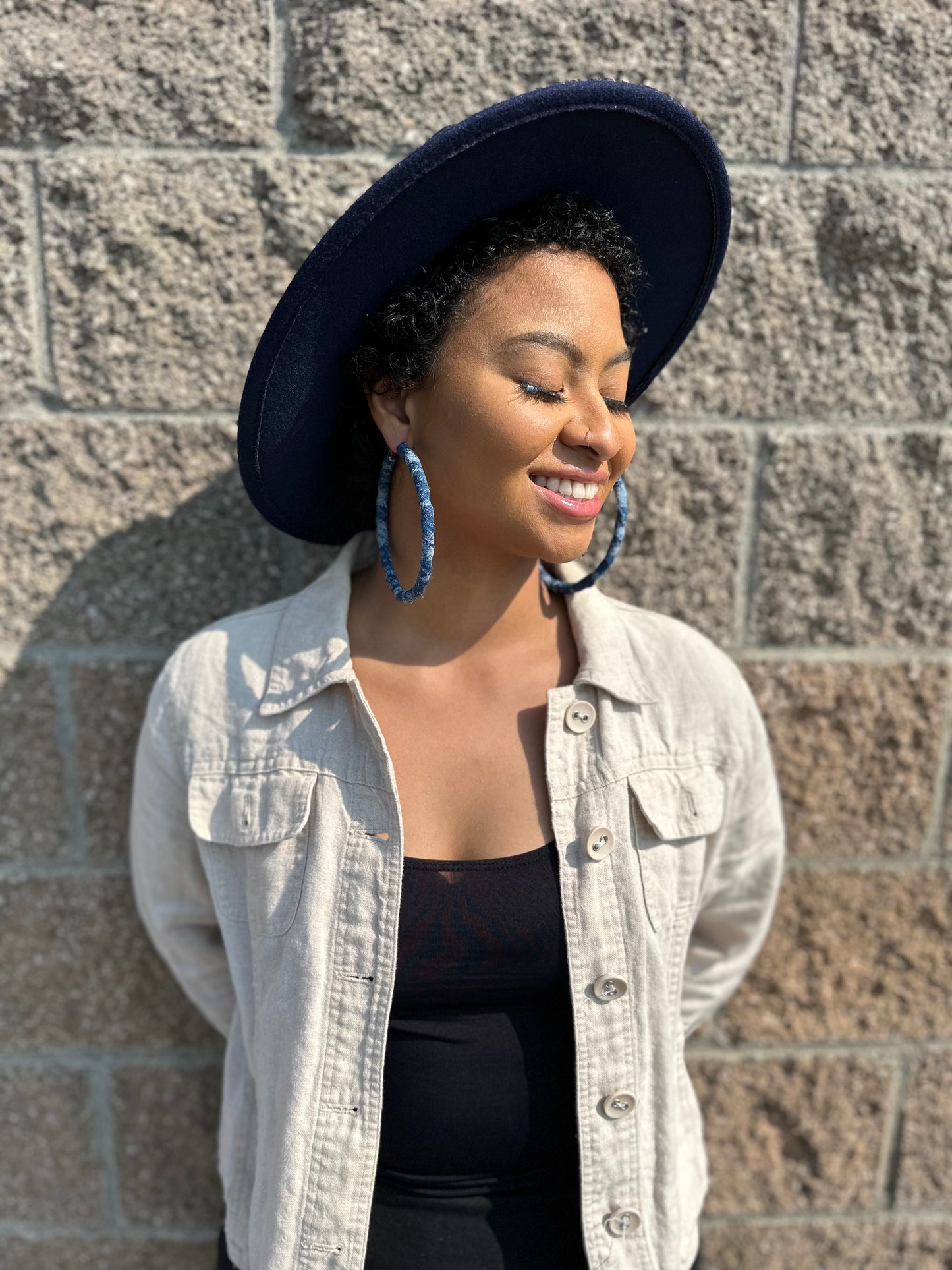 Dark Denim Hoops