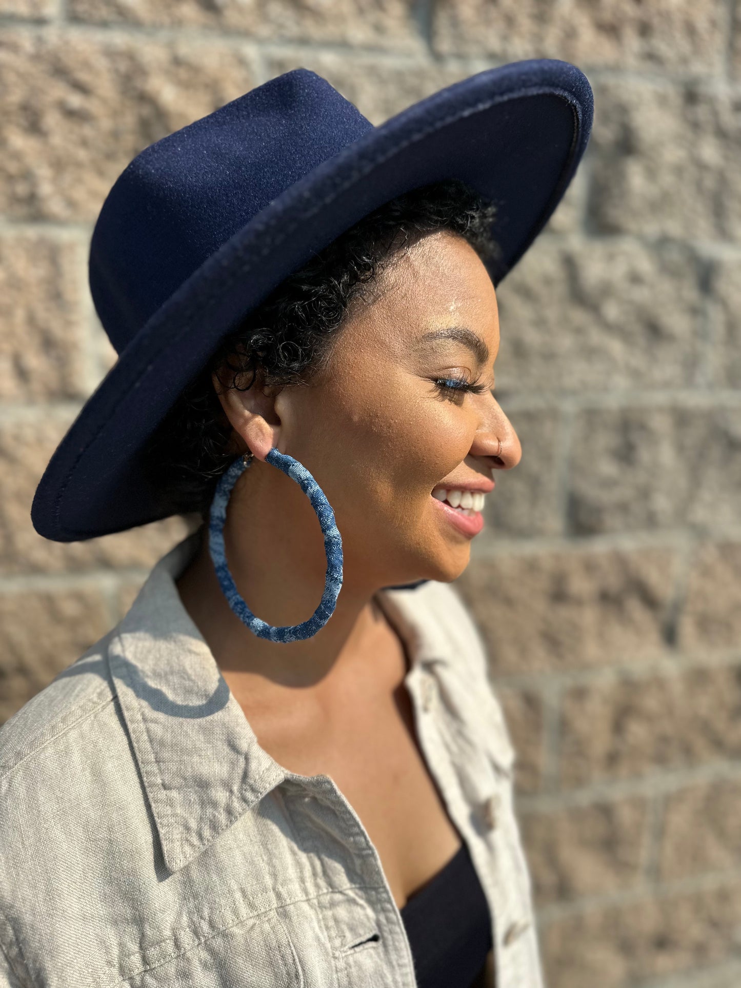 Dark Denim Hoops